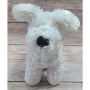 Manhattan Toy Company Plush Terrier Stuffed Animal Dog White Red Heart 7" 2019